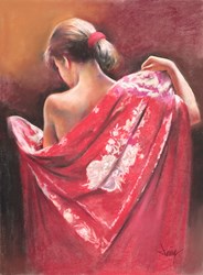 Manton Rojo by Domingo - Original Drawing, Paper on Board sized 18x24 inches. Available from Whitewall Galleries